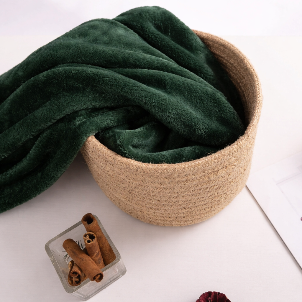 Forest Green Baby Fleece Blanket