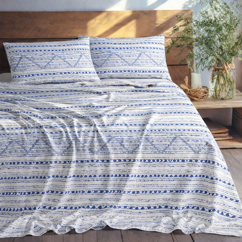 Blue Graph Bed Sheet