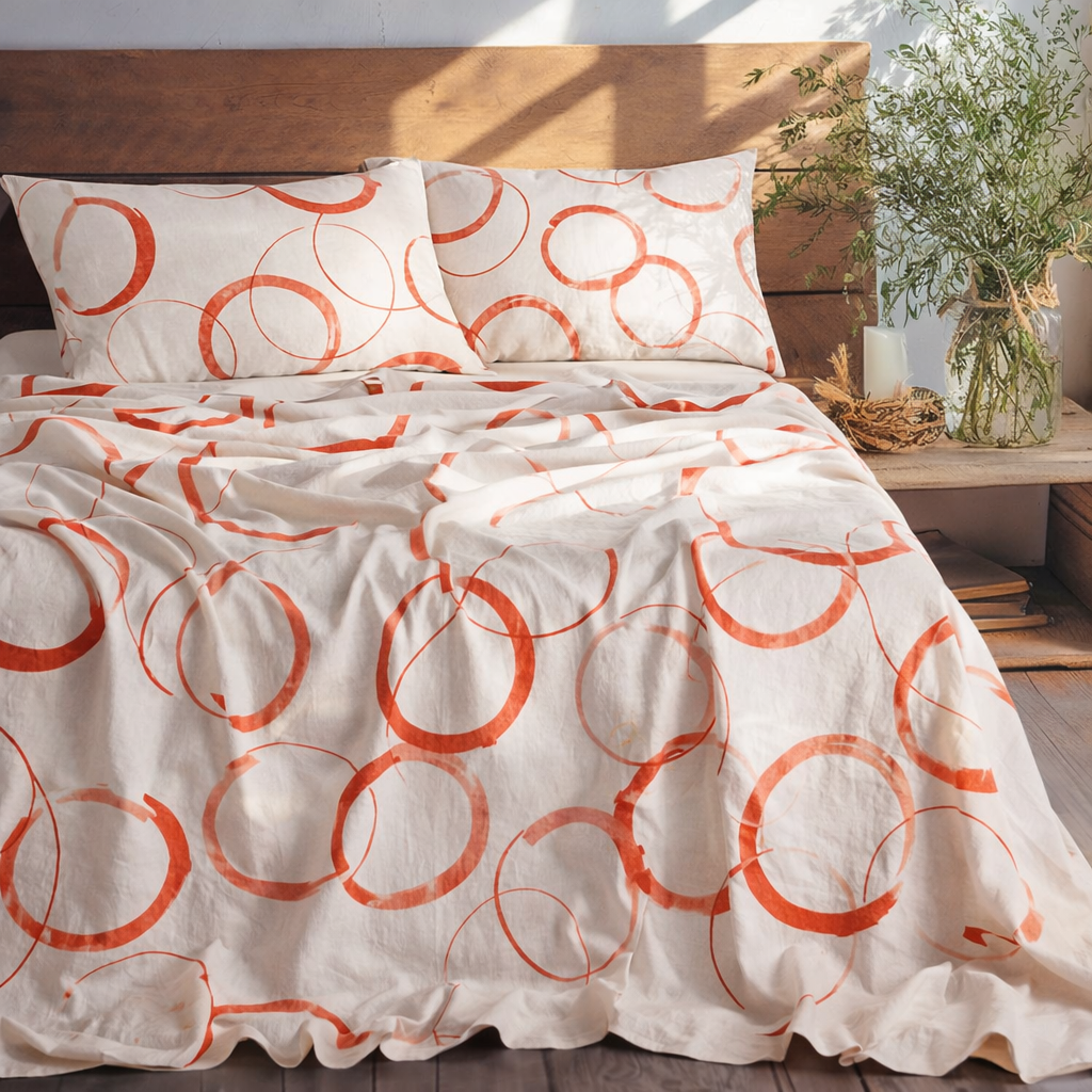 Circular Red Bed Sheet