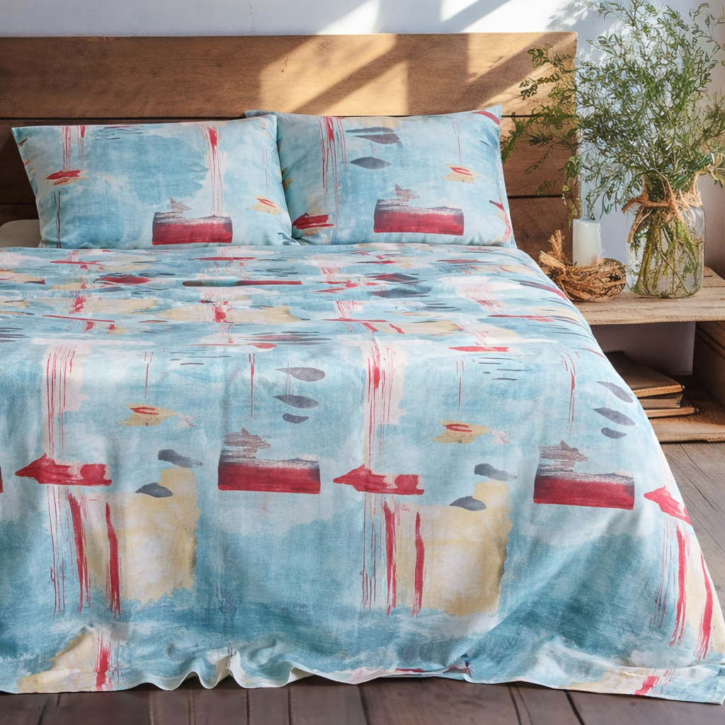Artisan Cyan Bed Sheet