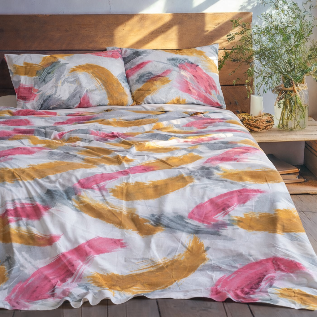 Dual Brushed Orange Bed Sheet