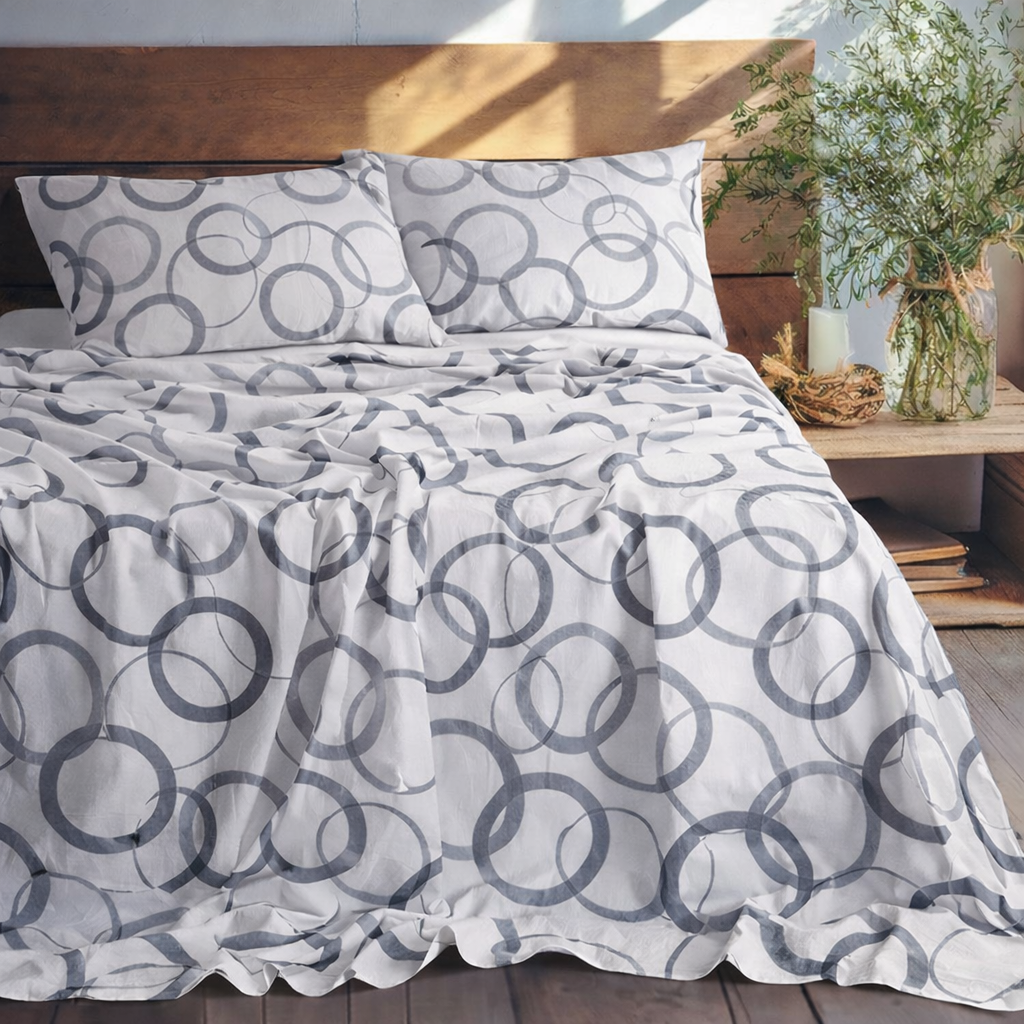 Grey Circular Bed Sheet