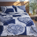 Blue Hearts Bed Sheet