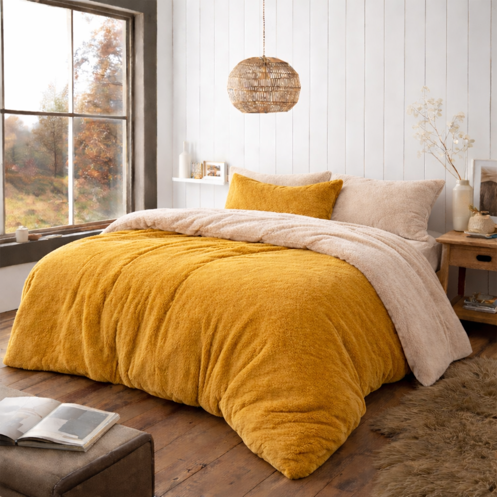 Mustard x Beige Fleece Set