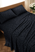 Leafy Velvet Black Bed Set