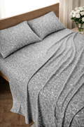 Leafy Velvet Silver Bed Set