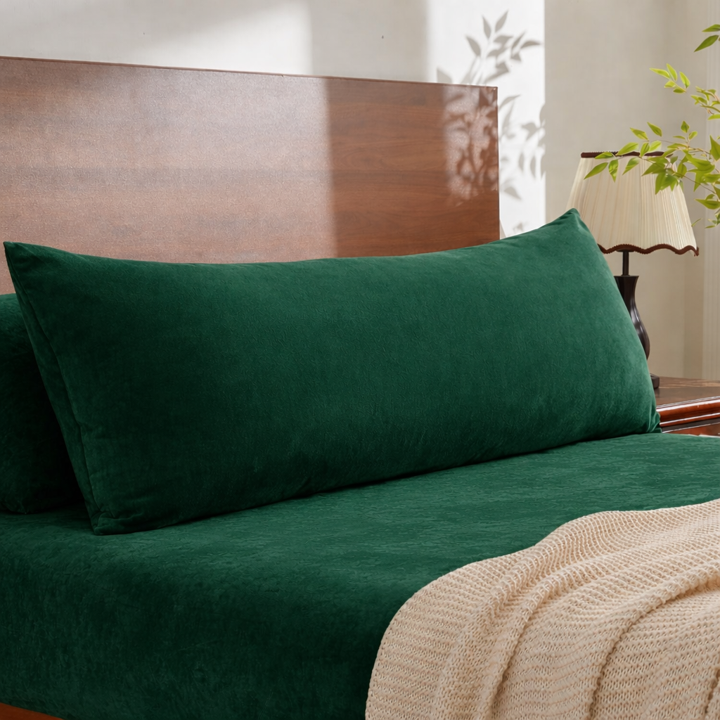 Dark Green Velvet Body Pillow