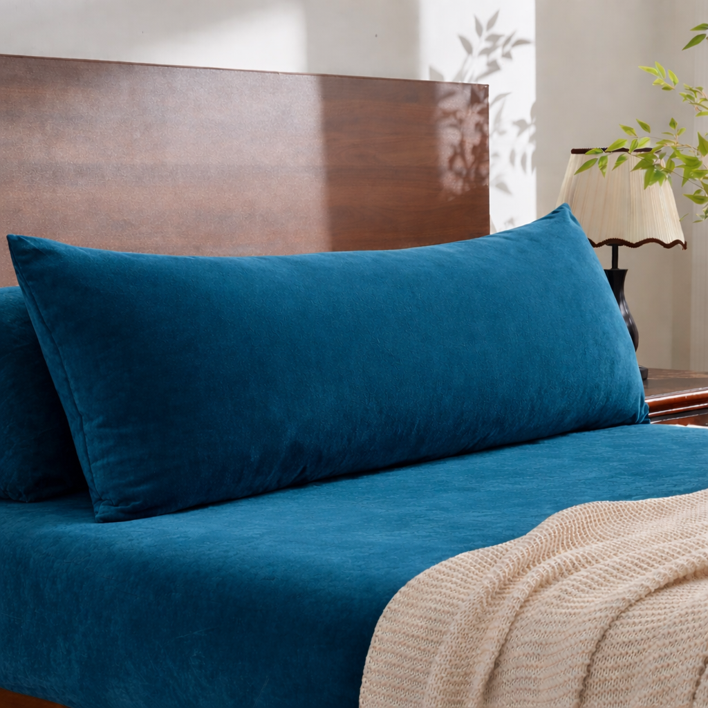 Teal Velvet Body Pillow