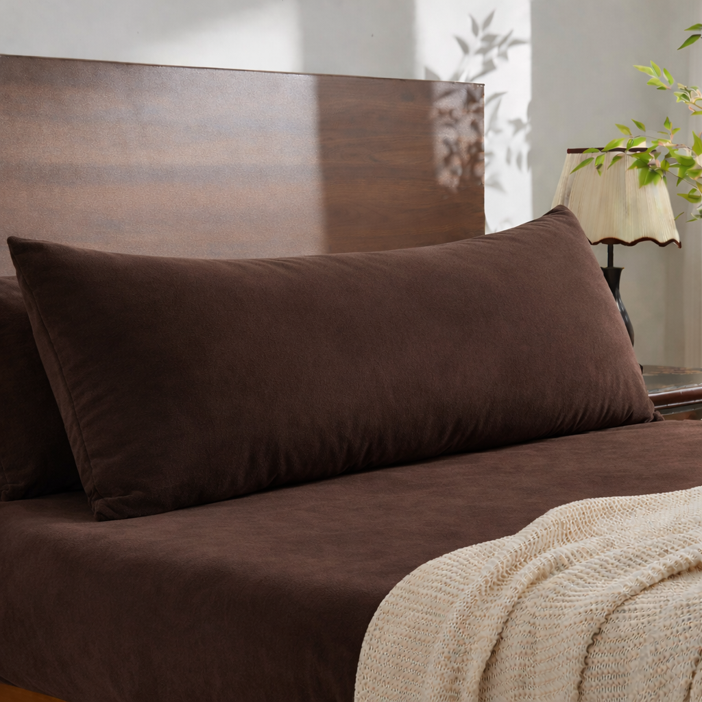 Brown Velvet Body Pillow