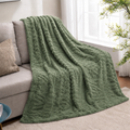 Fleece Light Green Embossed Blanket