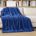 Royal Blue Waffle Texture Fleece Blanket