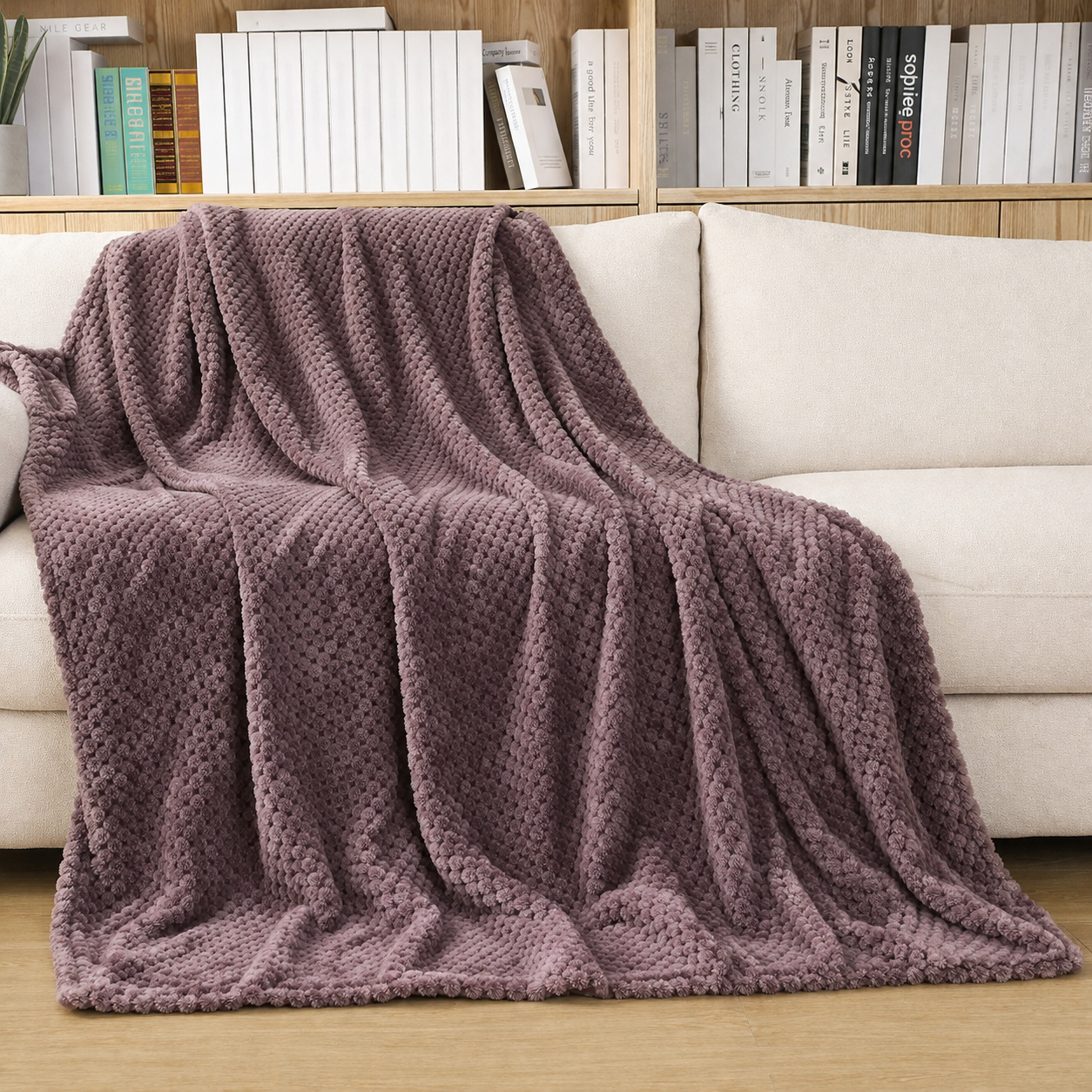 Chocolate Waffle Texture Fleece Blanket