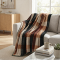 Printed Square City Beige Fleece Blanket