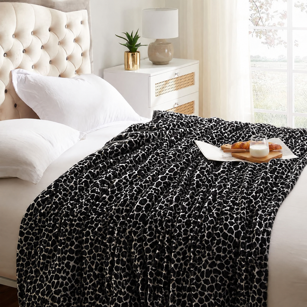 Printed Panther Fleece Blanket