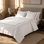 Imperial Line Dual Stitch White Bed Set