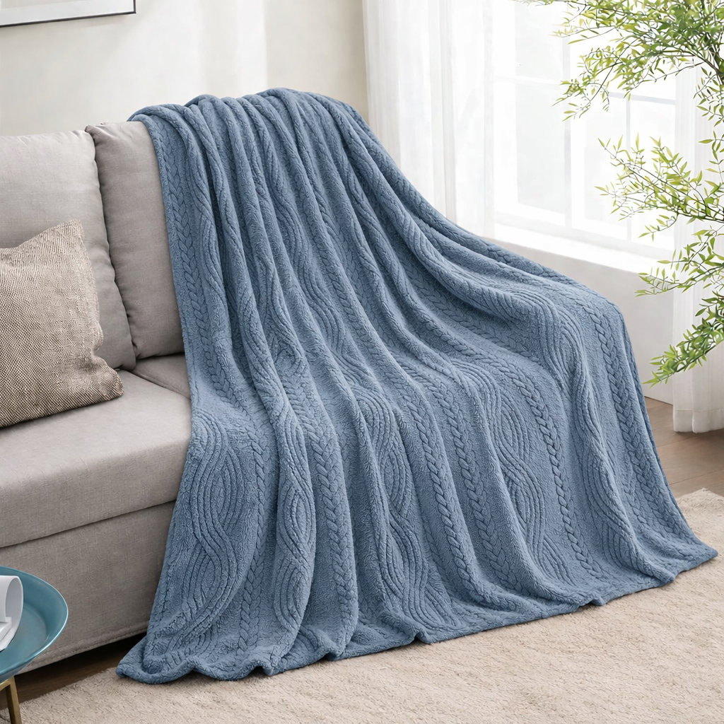 Fleece Deep Silver Embossed Blanket
