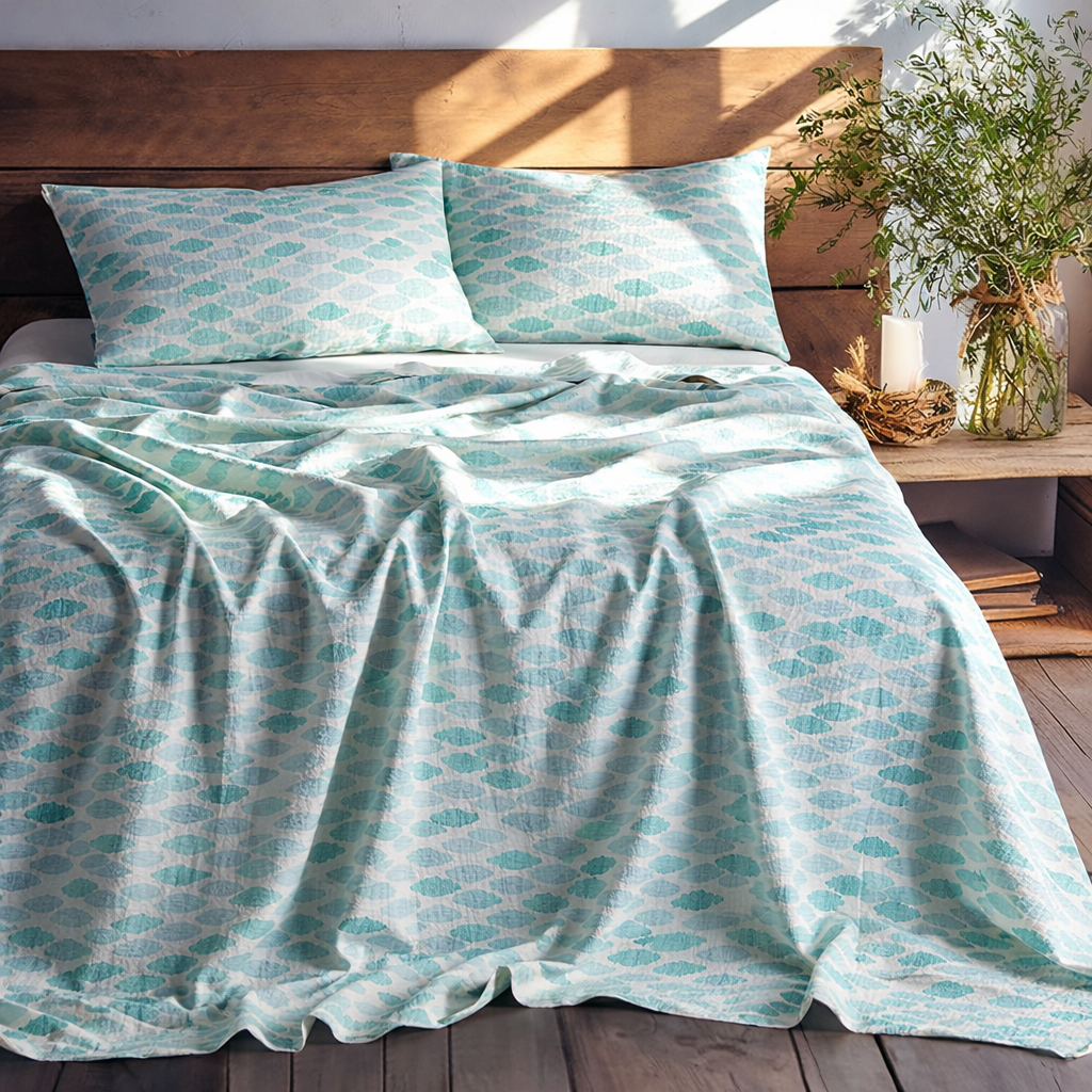 Cyan Eggs Bed Sheet