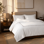 Imperial Line Dual Stitch White Bed Set