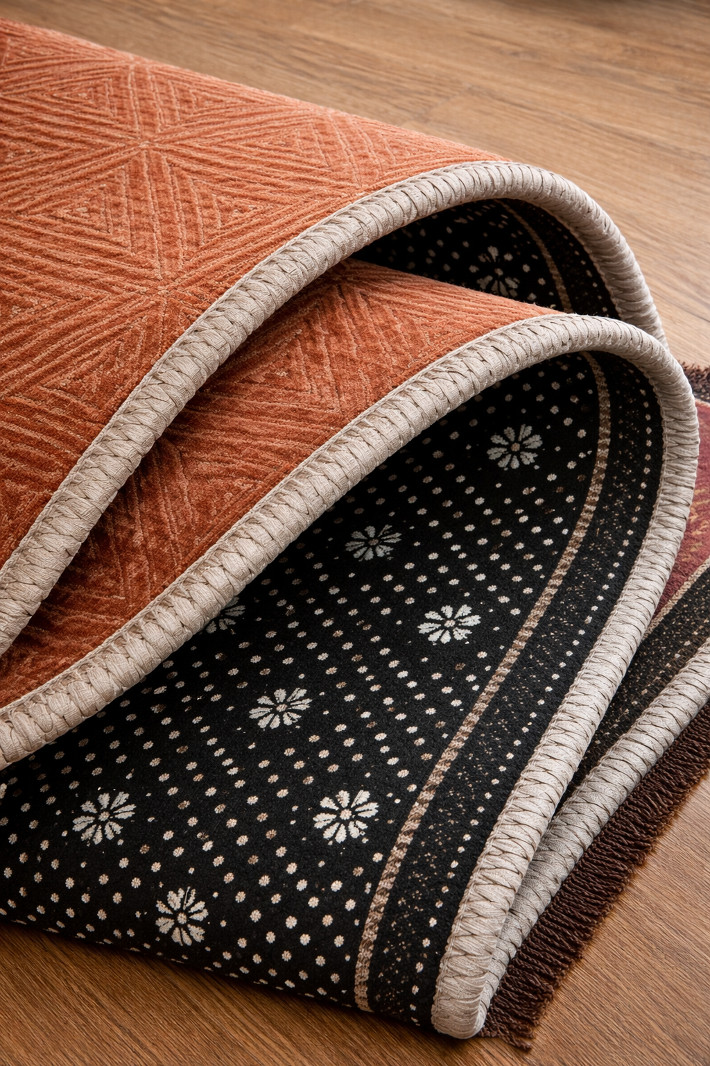 Geometric Chocolate Rug