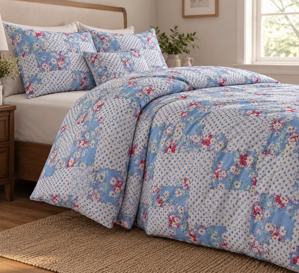 Floral Blue Duvet Set
