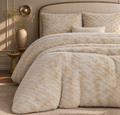 Honey Nest Beige Shaggy Bed Set