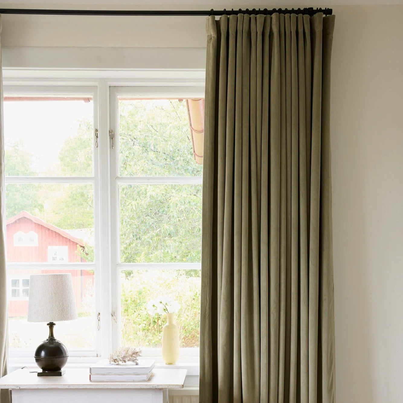 Jaguar Khaki Velvet Curtain