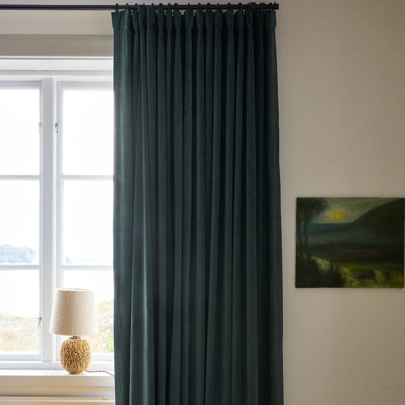 Jaguar Petrol Blue Velvet Curtain