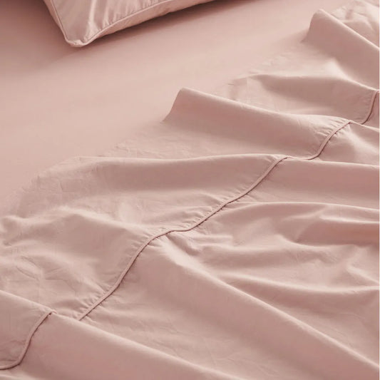 Poly Cotton Tea Pink Flat Sheet