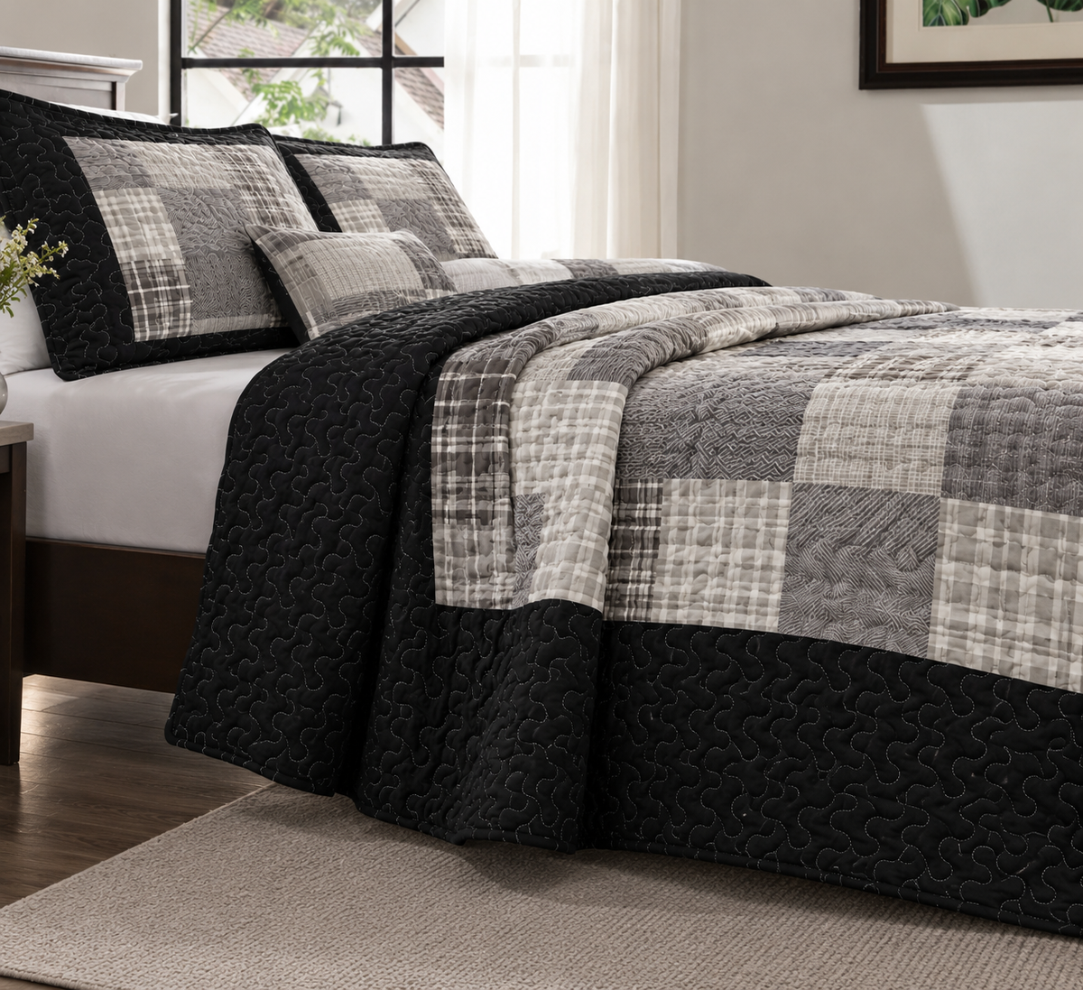 Denim Grey Artistry Bed Spread