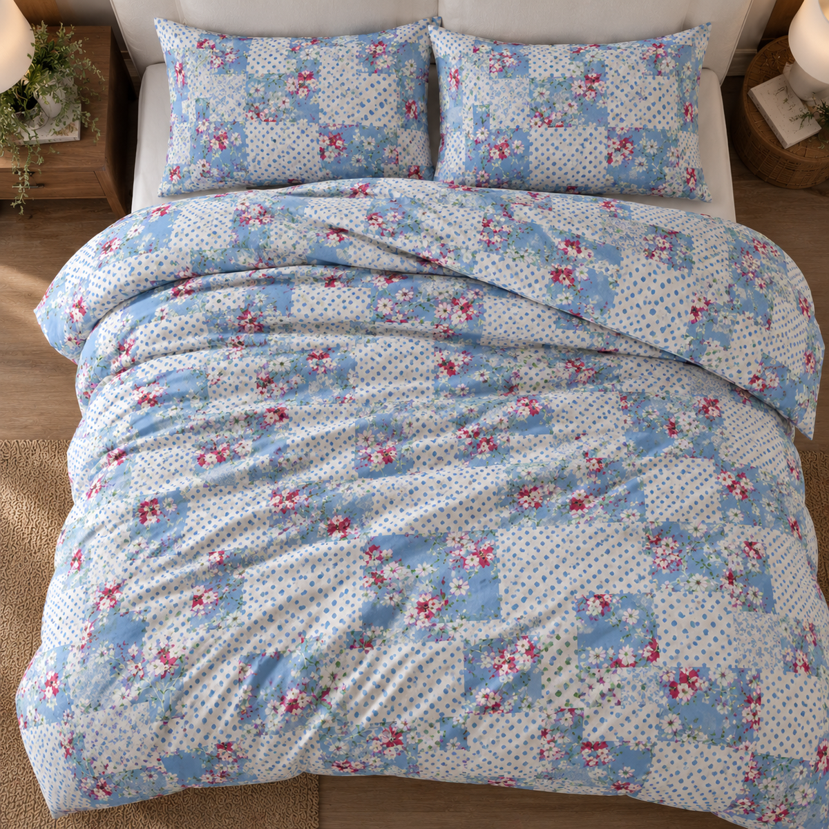 Floral Blue Duvet Set