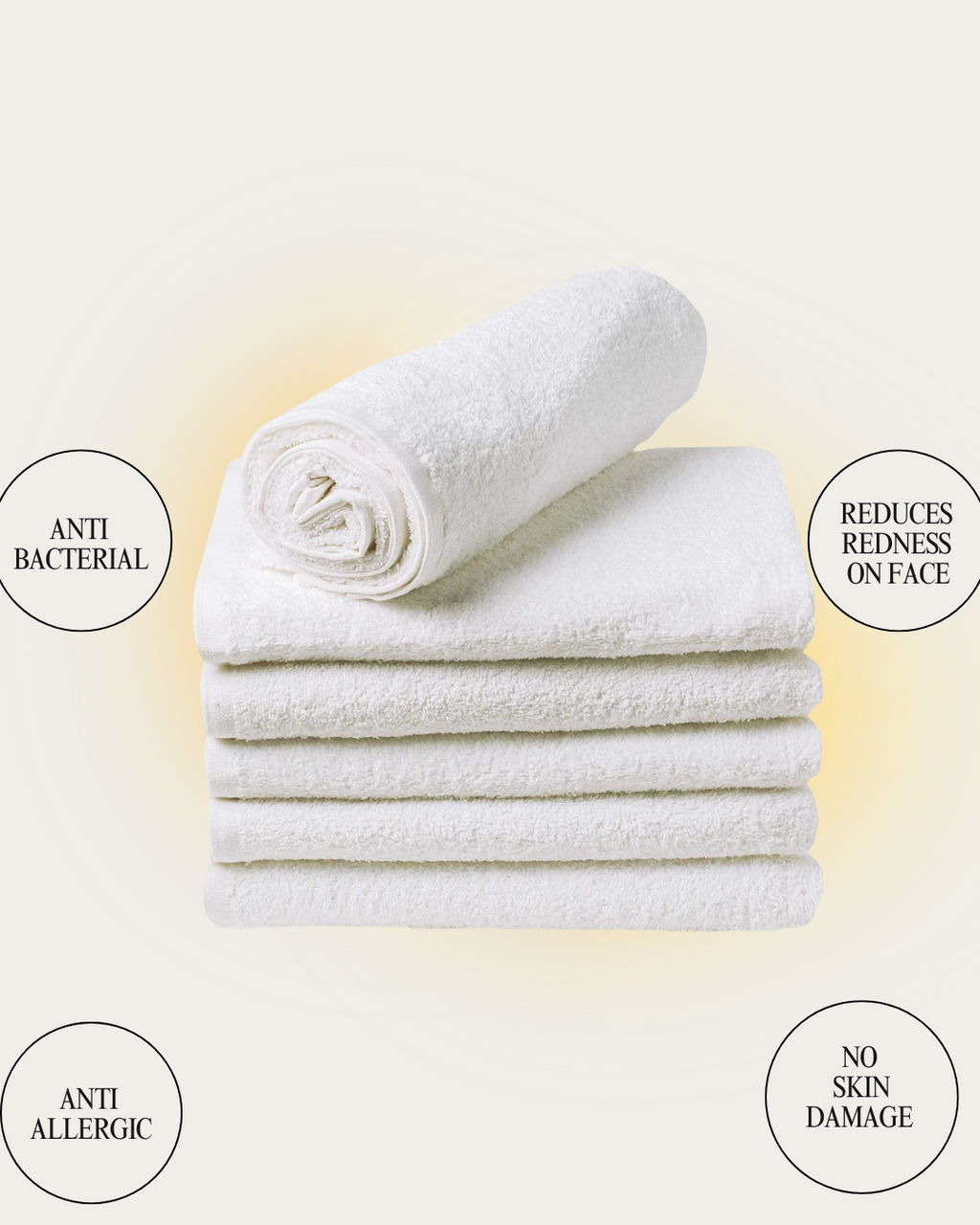 Face Towel Pack of 6 100% Cotton (Anti allergic)