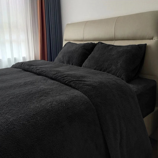 Black Fleece Comforter Cover