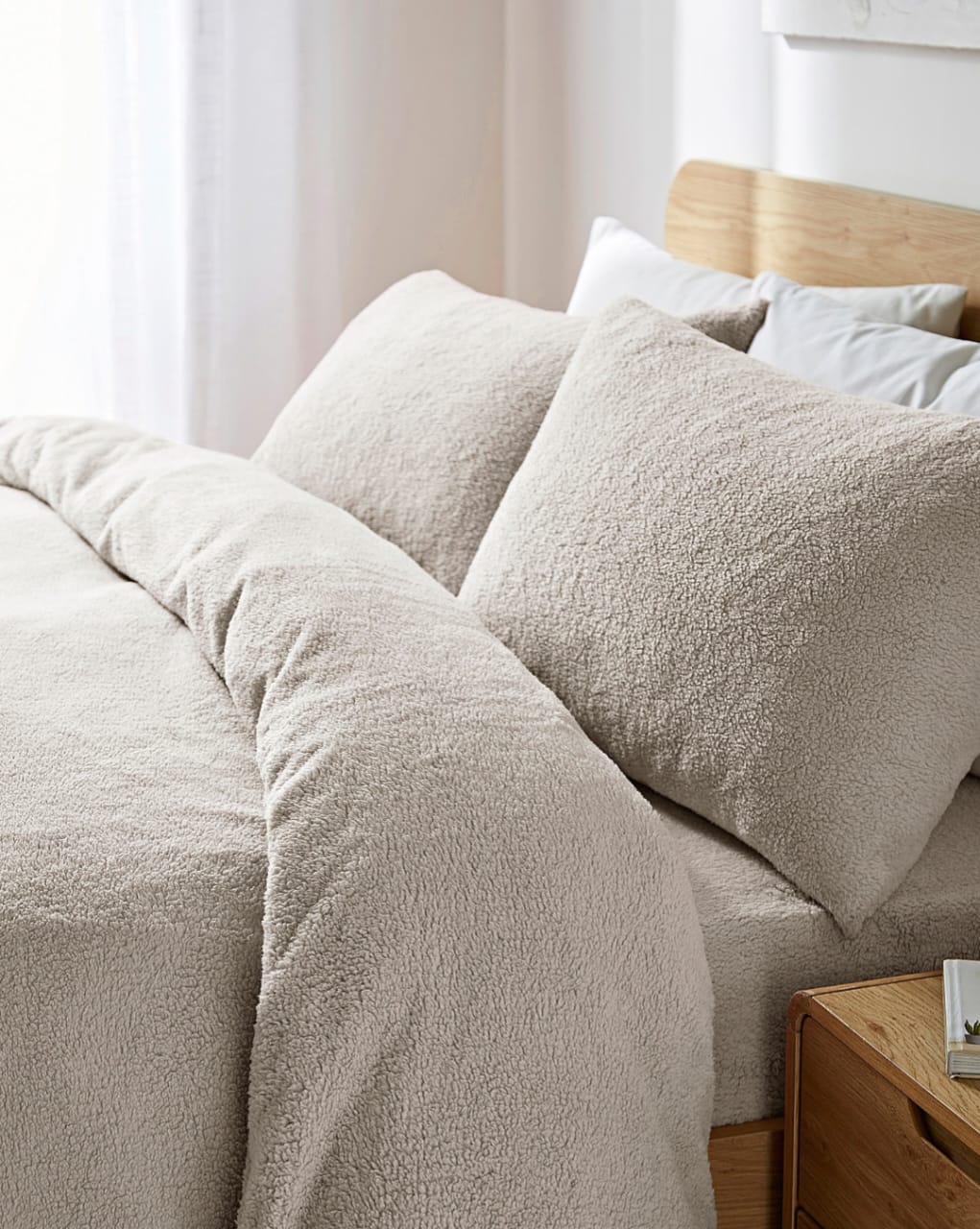 Beige Fleece Comforter Cover