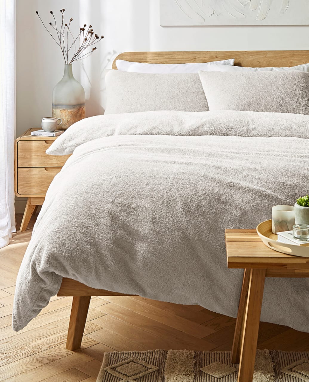 Beige Fleece Comforter Cover