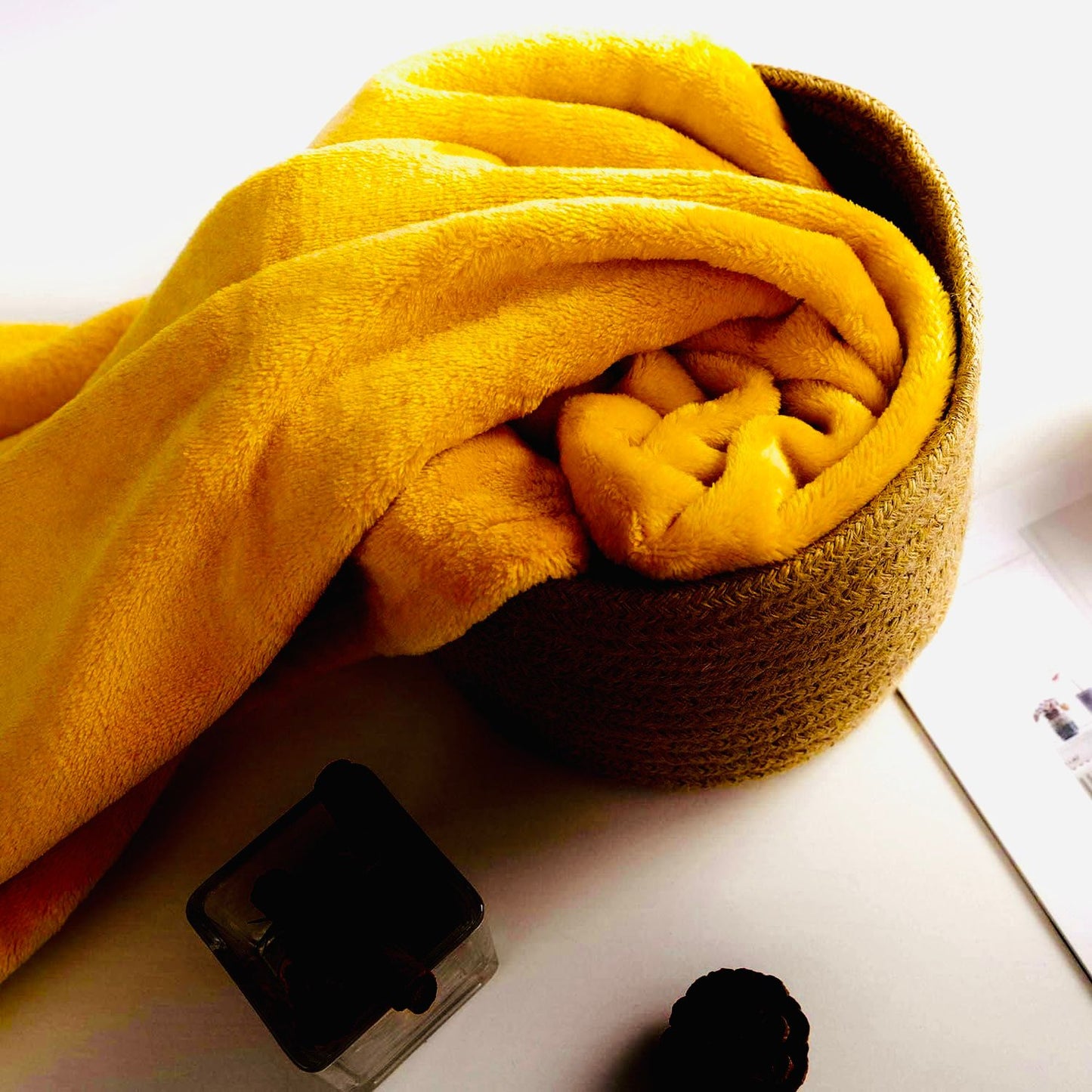 Mustard Baby Fleece Blanket