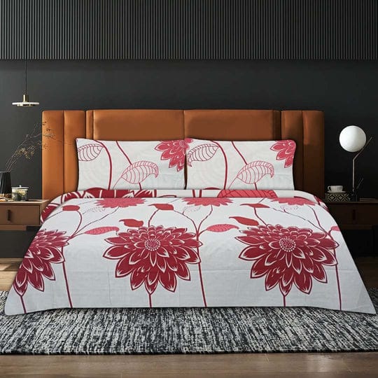 Red Flora Bed Set