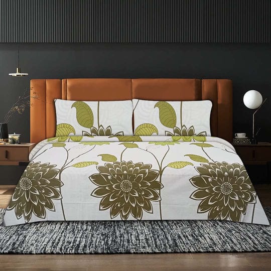 Olive Green Flora Bed Set