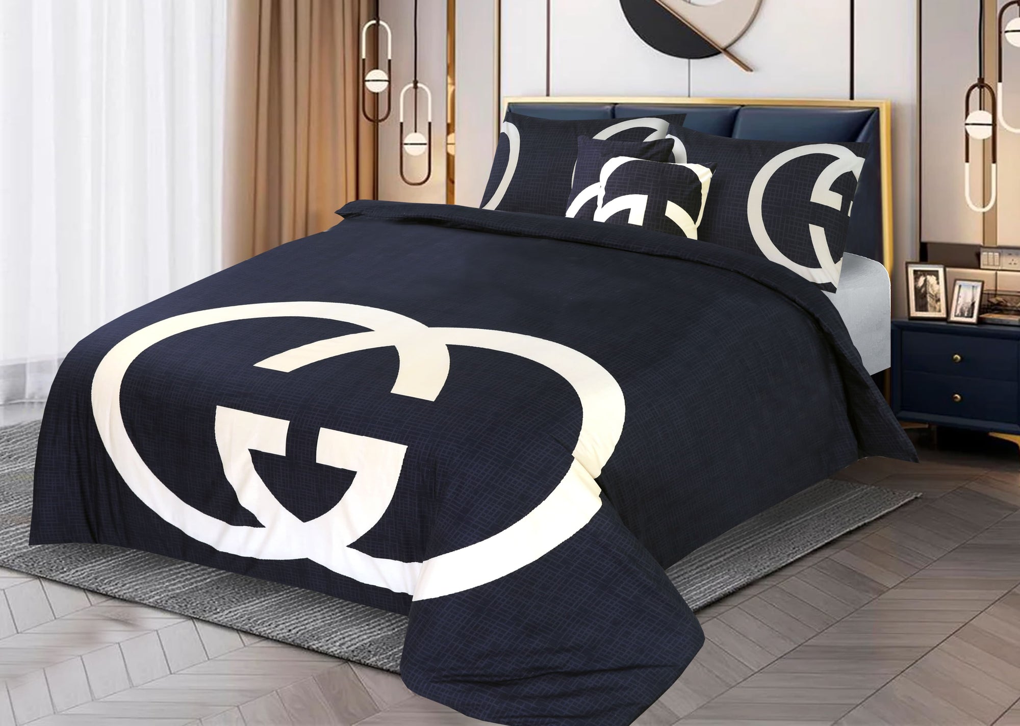 Black & Gold Bed Set