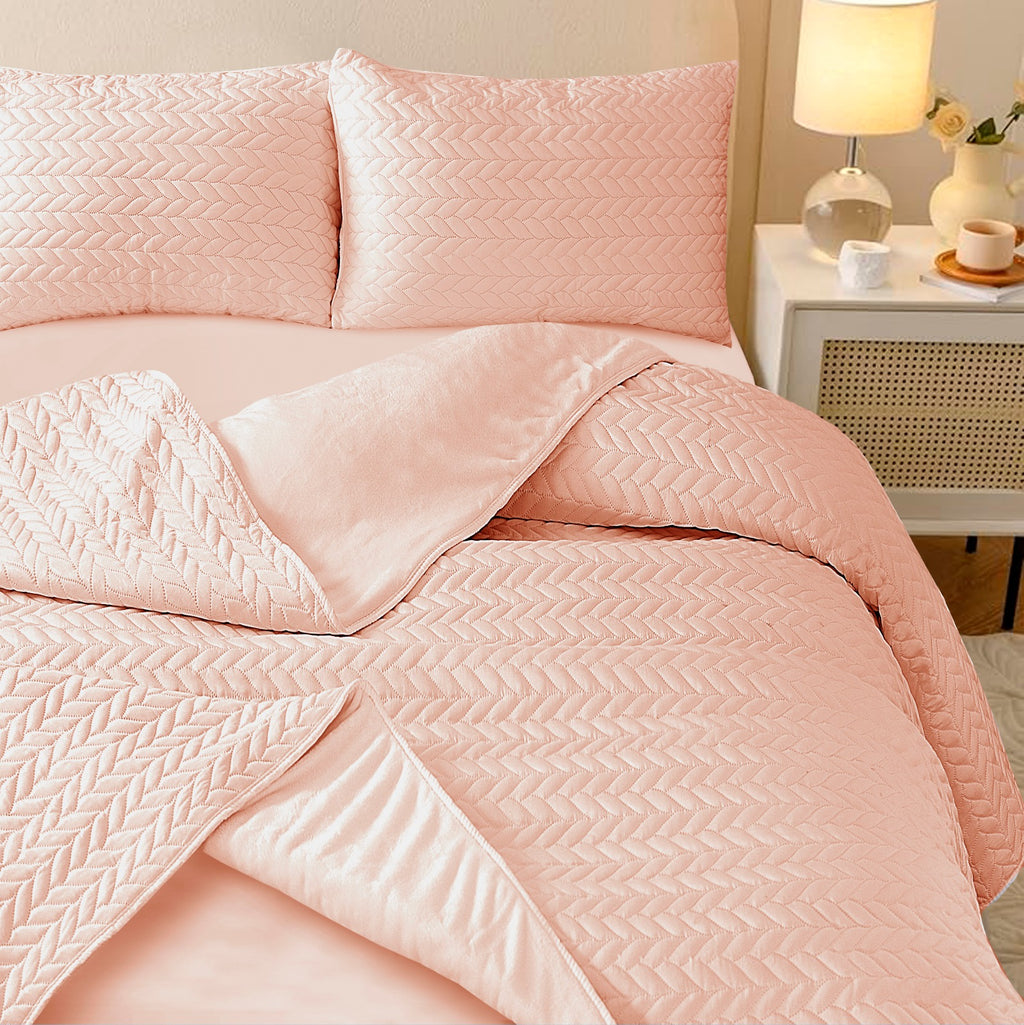 Blush Leaf Bed Set