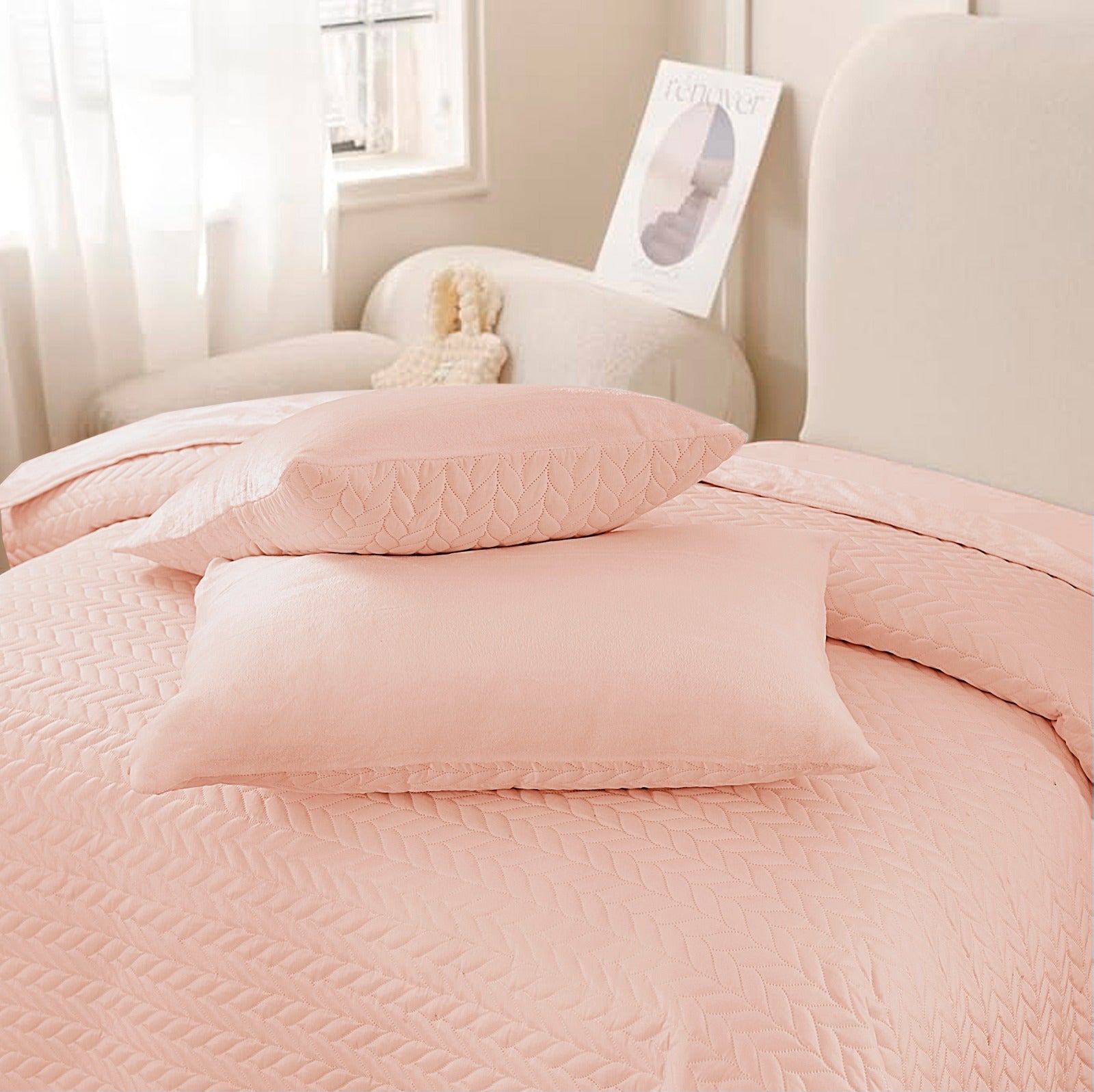 Blush Leaf Bed Set