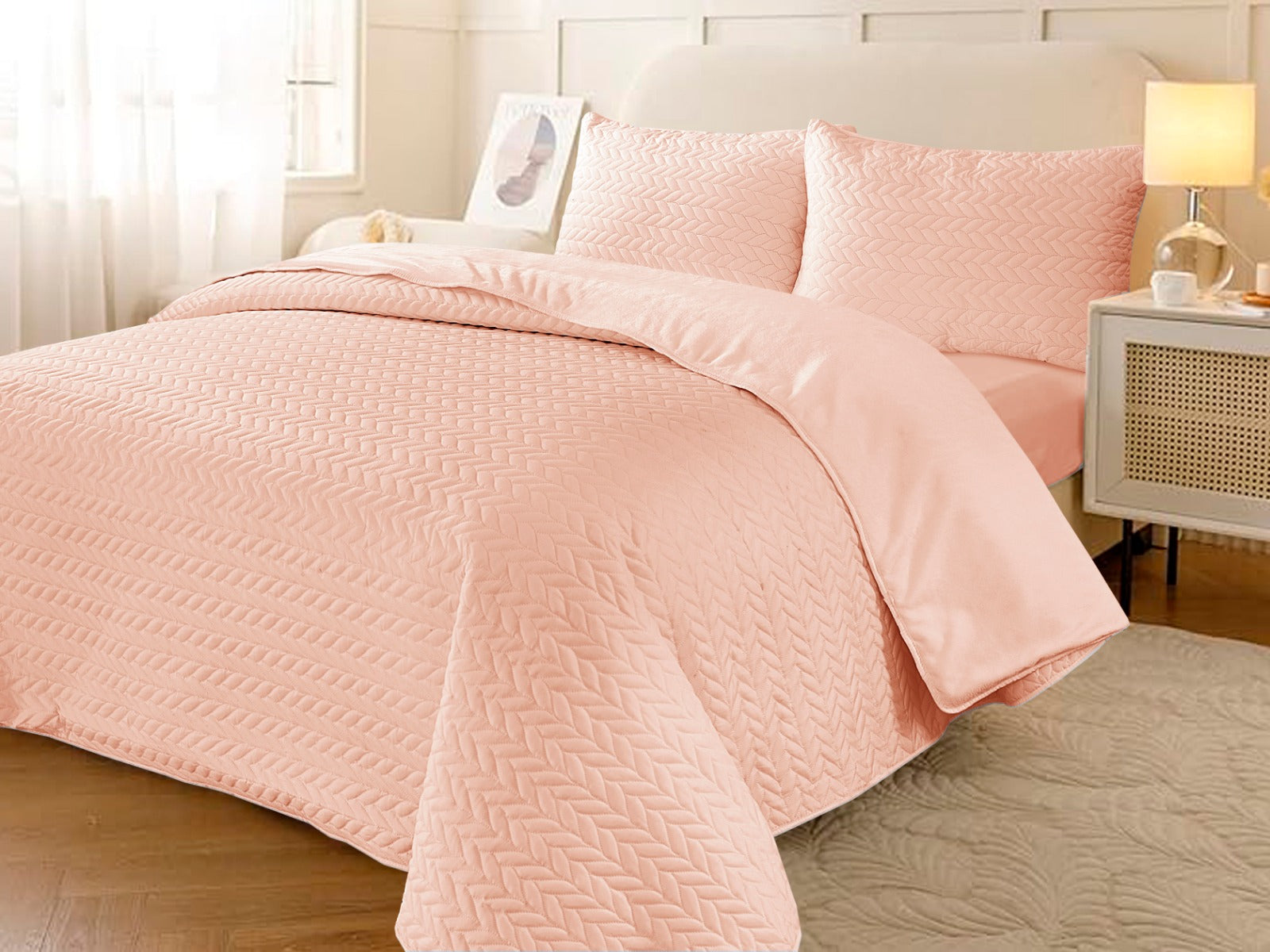 Blush Leaf Bed Set