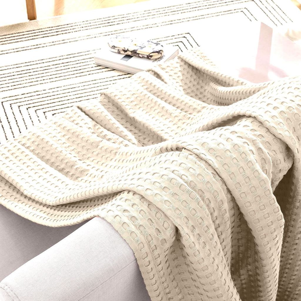 Waffle Beige Khaddar Heavy Weighted Blanket