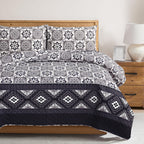 Dark Flora Quilted Bed Spread Set