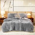 Shaggy Grey Bed Set