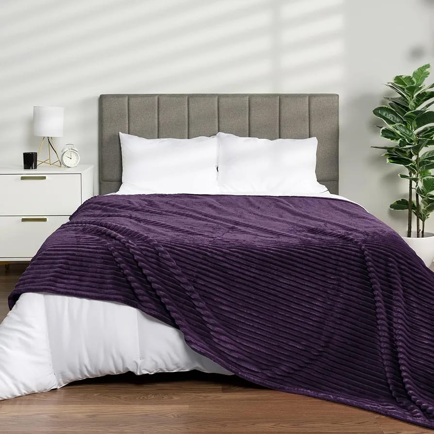 Fleece Bumblebee Plum Blanket