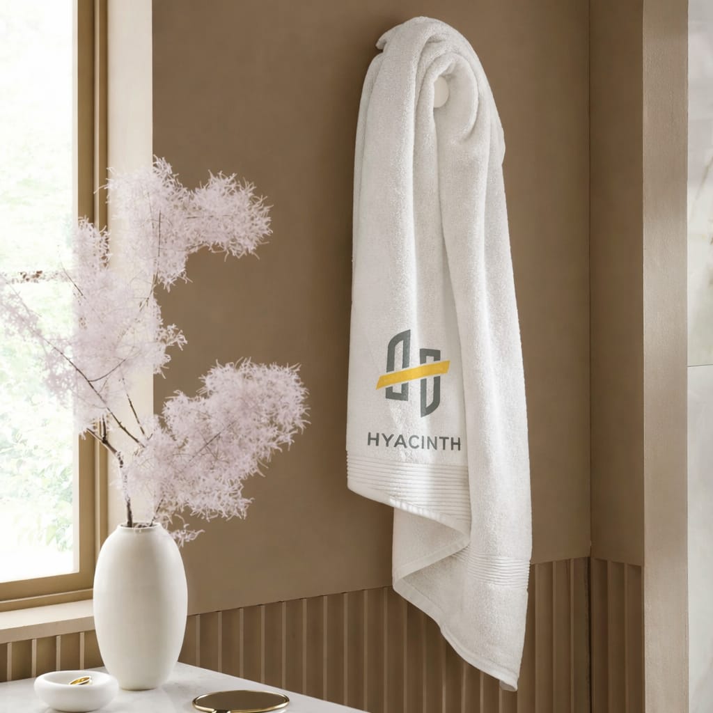 Hyacinth Embroidered 600 Gsm Bath Towel
