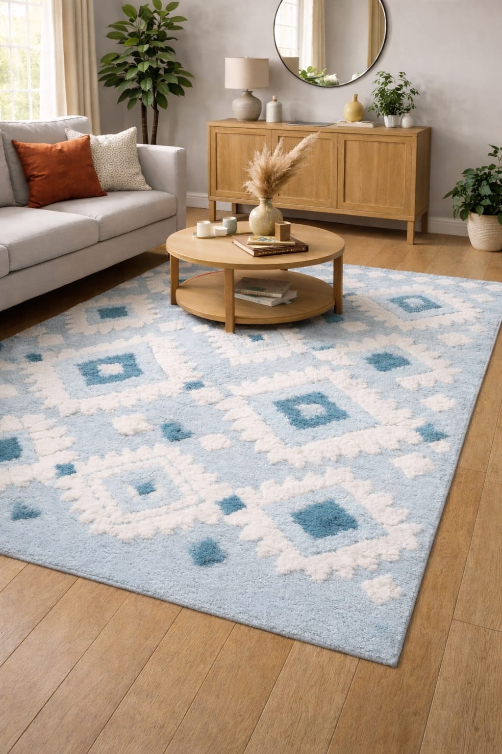Arctic pattern soft rug teal
