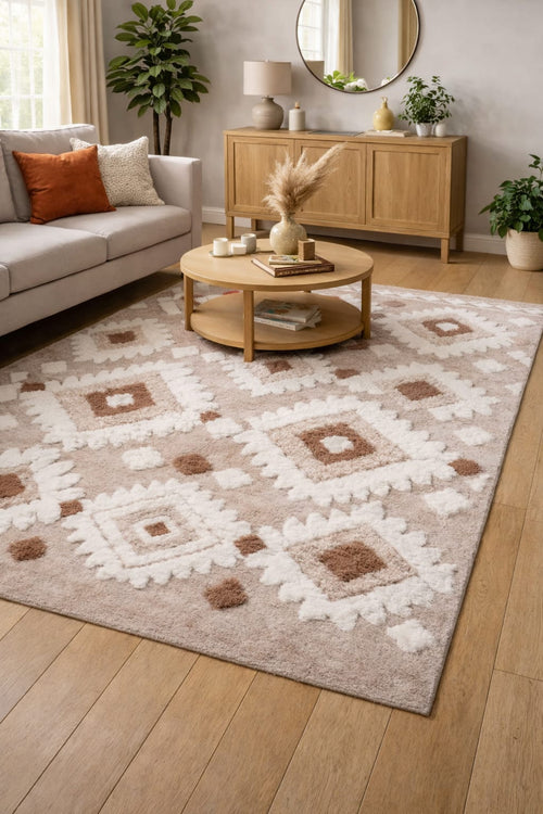 Arctic pattern soft rug light chocolate