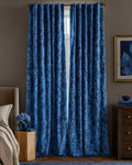Navy Blue Barfi Velvet Curtain