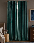 Bottle Green Soft Velvet Curtain